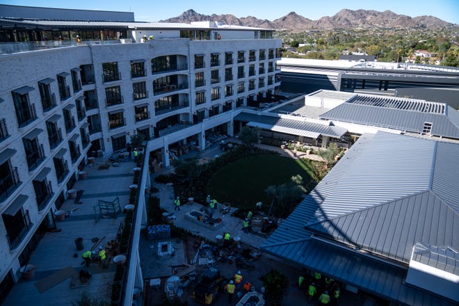 A view of the Global Ambassador hotel in Phoenix on Nov. 21, 2023.