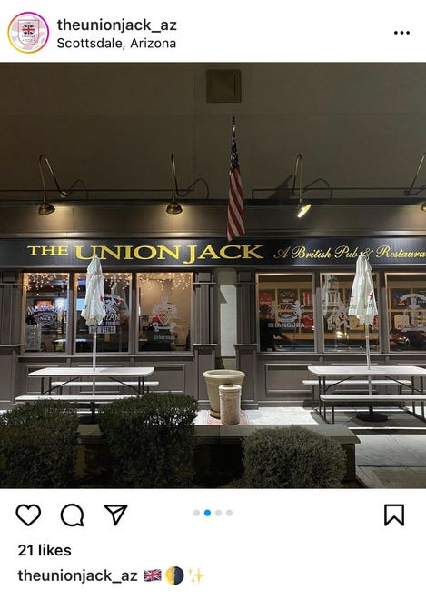 Union Jack originally closed the Scottsdale location for renovations, but it will not reopen .